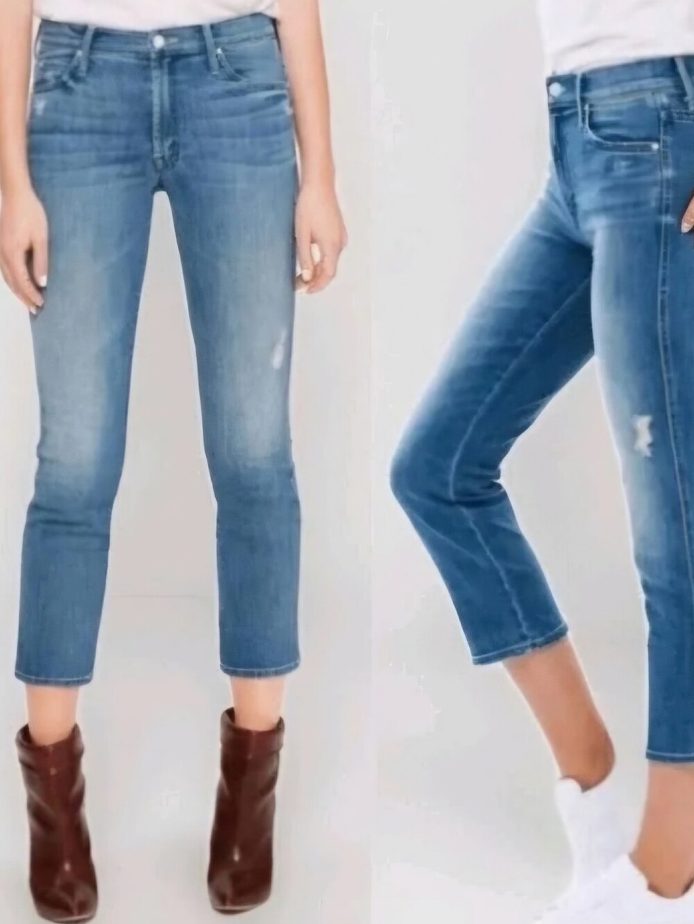 MOTHER The Rascal Crop High Waisted Jeans – Graffiti Girl Wash – Size 24 – NWT